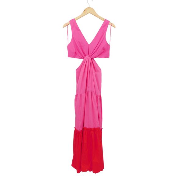 Endless Rose Women's Twist Cut Out Color Block Maxi Dress In‎ Fuchsia Size Small - Picture 3 of 8